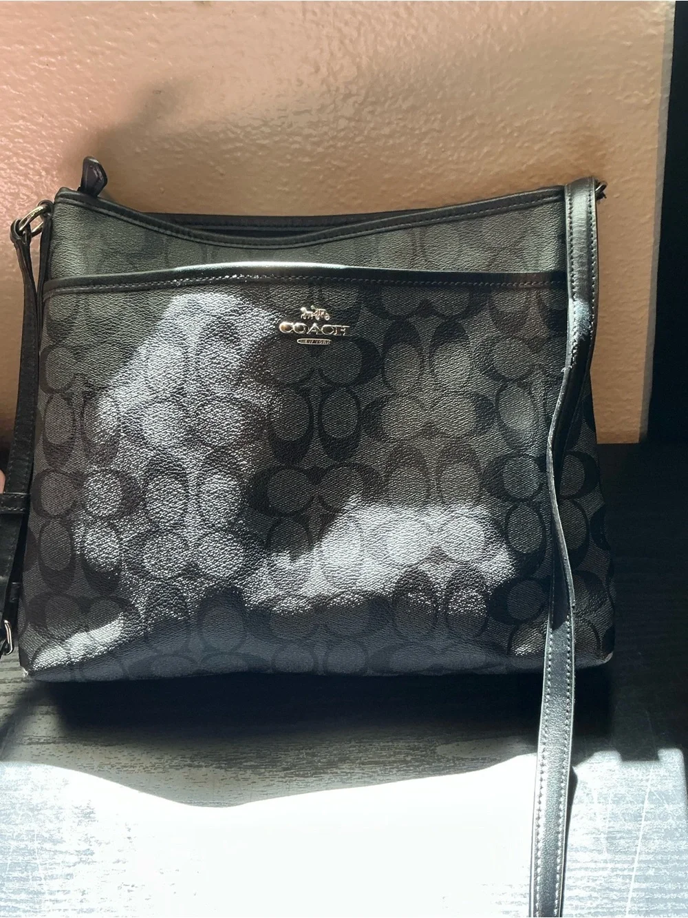 Coach Black Signature Jacquard Crossbody Bag